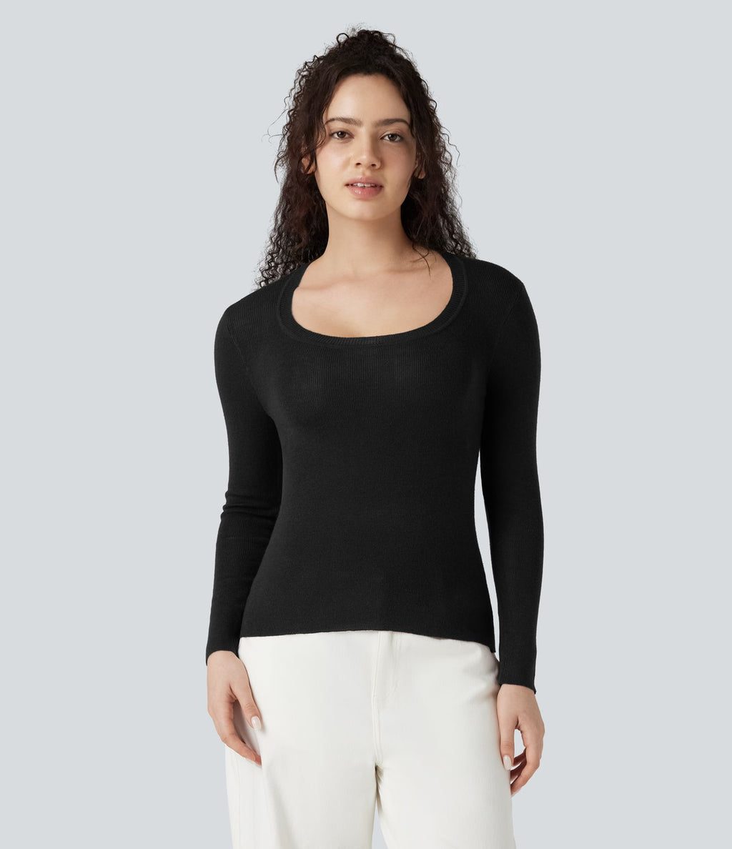 Pull col U manches longues