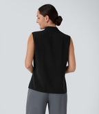 Blouse sans manches col V pour le bureau