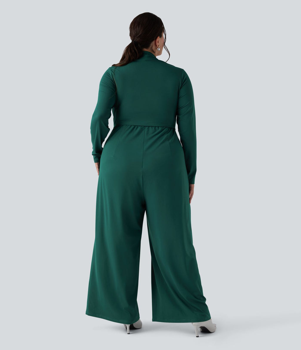 Combinaison grande taille jambe large à manches longues avec poches - Édition Easy Peasy