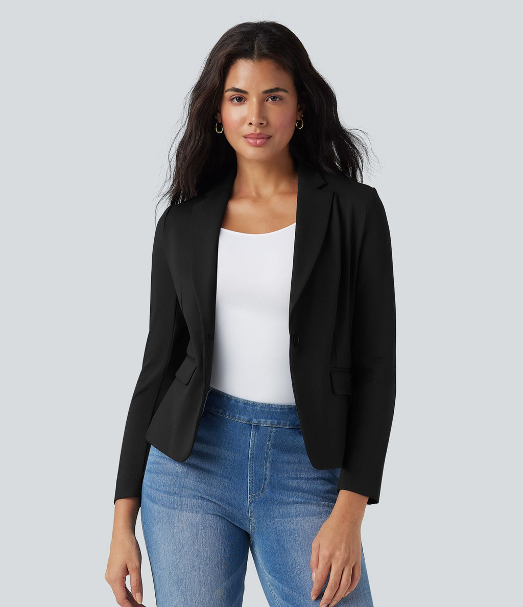 Blazer de travail col cranté à manches longues DayStretch avec poches