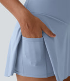 Jupe de tennis mini 2-en-1 quotidienne SoftlyZero™ Airy avec croisement, poche latérale et effet frais InstantCool, Lucid, protection solaire UPF50+
