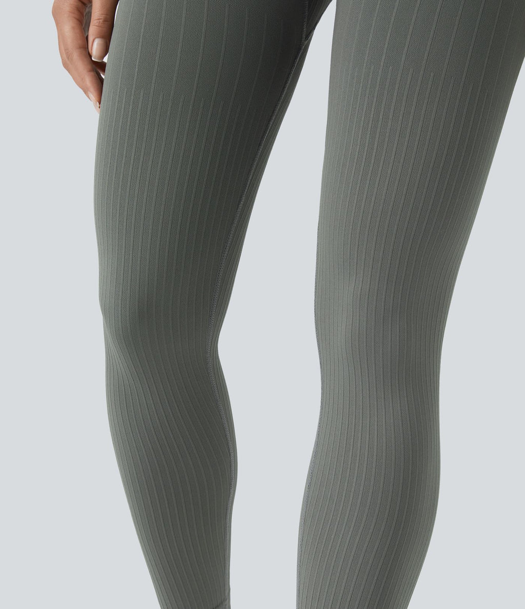 Legging d'entraînement gainant effet push-up taille haute côtelé doux sans couture OneForm Seamless Flow