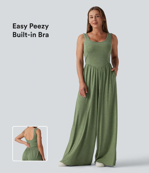 Combinaison casual large col U avec poches - Édition Easy Peasy
