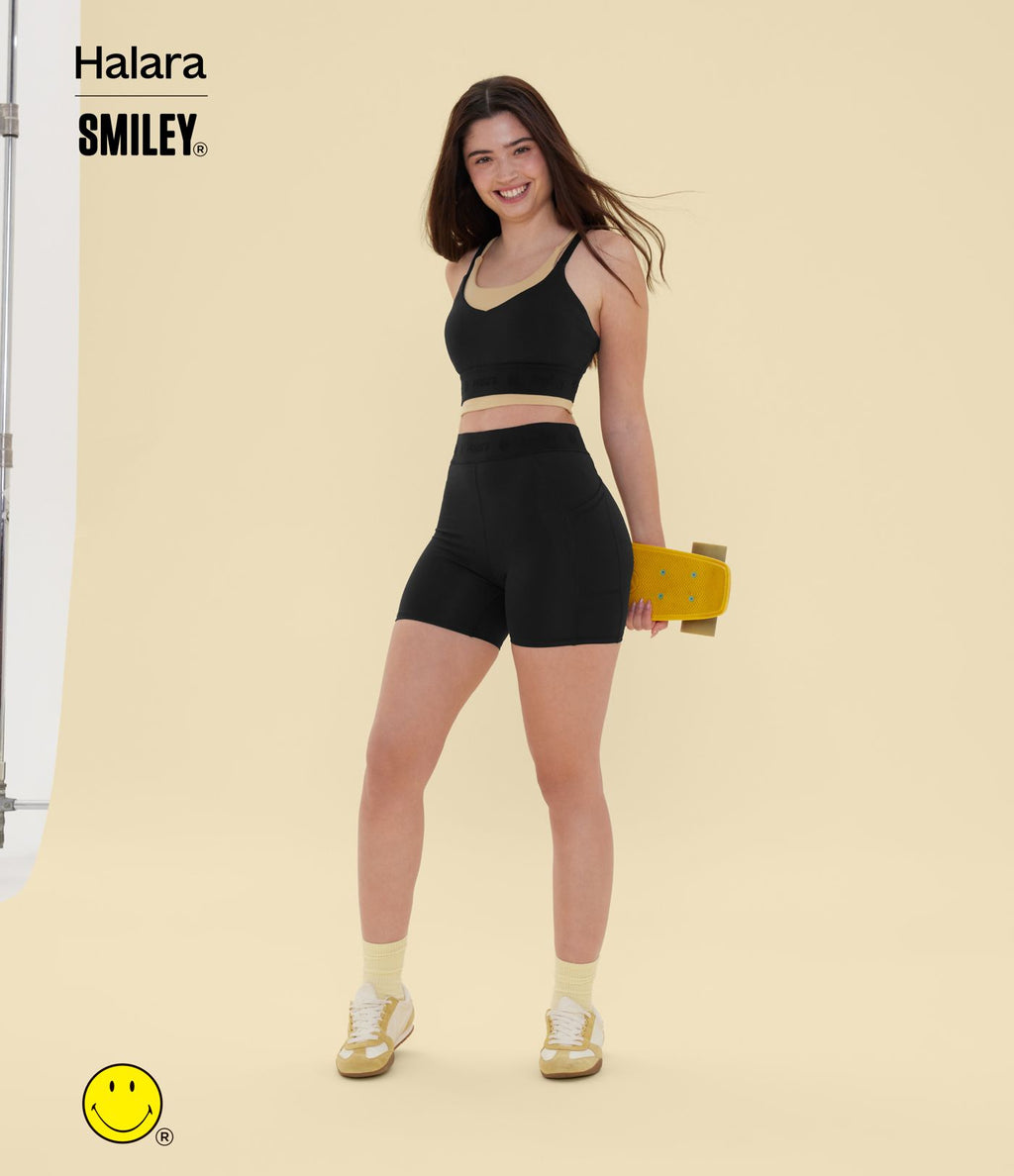 Brassière de sport training Halara X Smiley® SpeedWave™ maintien moyen à séchage rapide – Bonnets A à D