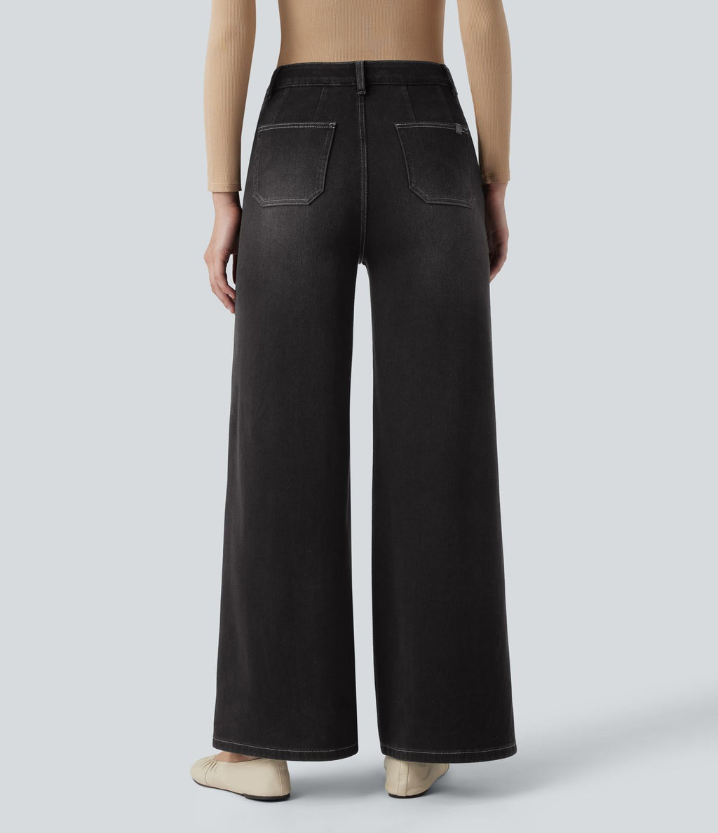 Halara Flex™ Jean large décontracté taille haute gainant avec poches