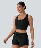 Brassière de sport course col U maintien moyen crochet ajustable E-G