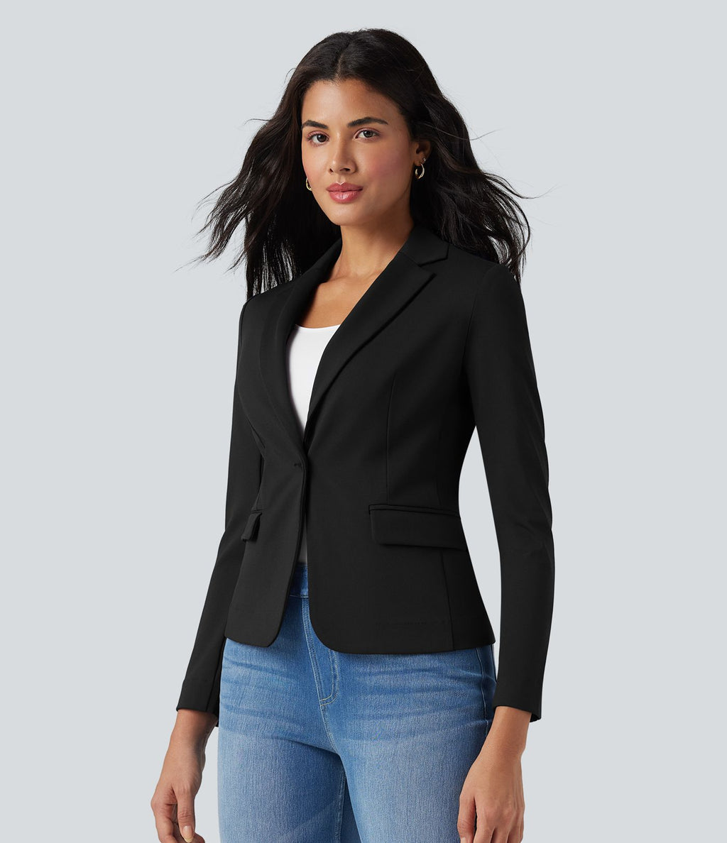 Blazer de travail col cranté à manches longues DayStretch avec poches