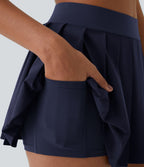 Breezeful™ Mini Jupe Soirée Plissée 2 en 1 Taille Haute Poche Latérale Boucle Réglable Séchage Rapide