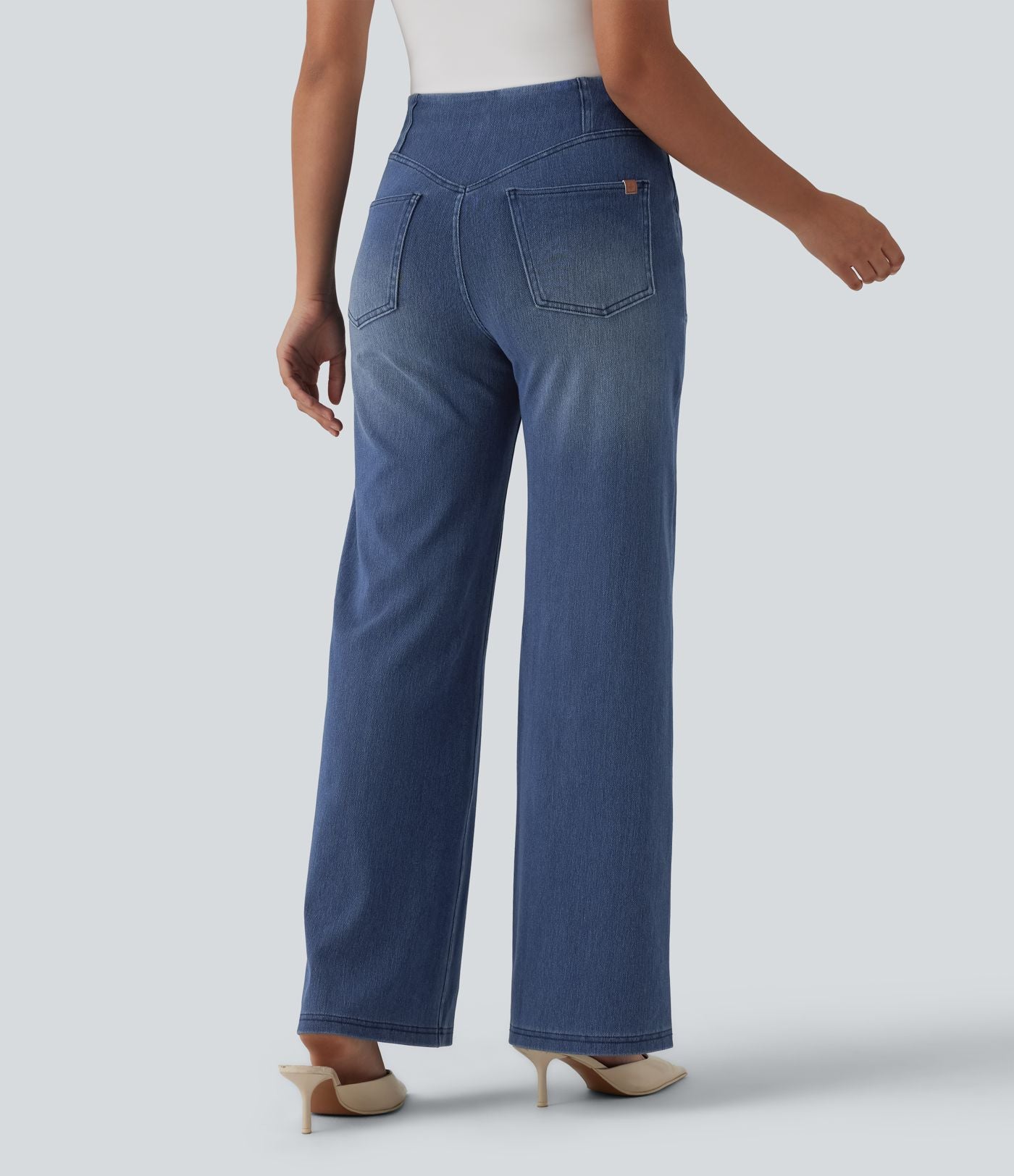 Halara Flex™ Jean large décontracté taille haute ventre plat avec poches