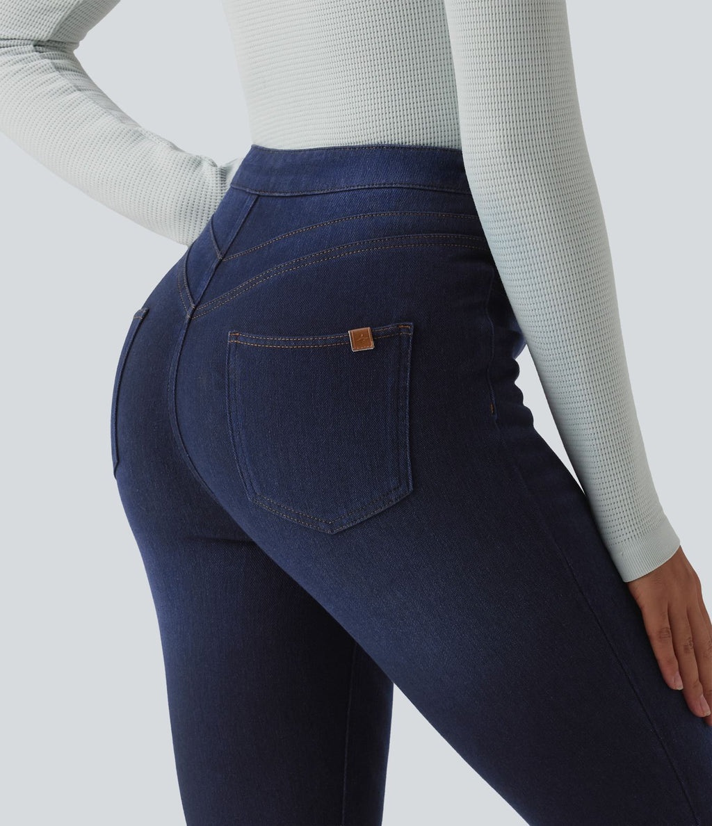 Legging 7/8 casual denim Halara Flex™ gainant taille haute avec poches