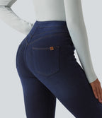 Legging 7/8 casual denim Halara Flex™ gainant taille haute avec poches