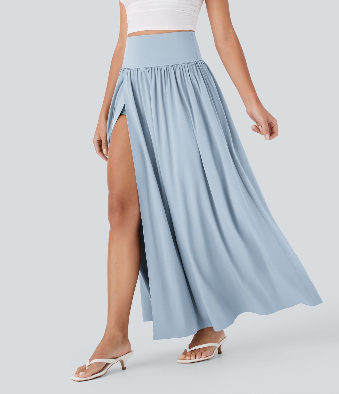 Jupe maxi fluide 2-en-1 gainante taille haute à séchage rapide Breezeful™