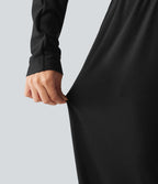 Combinaison col V esprit bureau, manches longues et poches