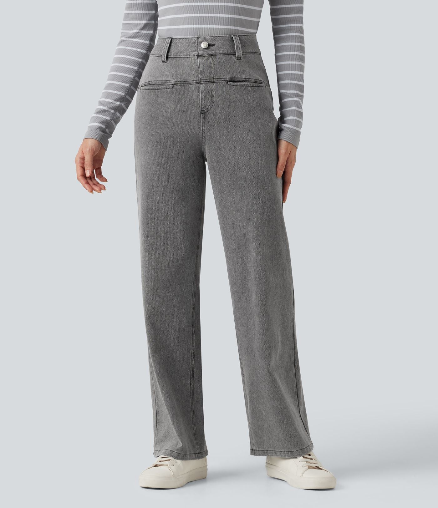 Jean droit taille mi-haute Halara Flex™ avec poches