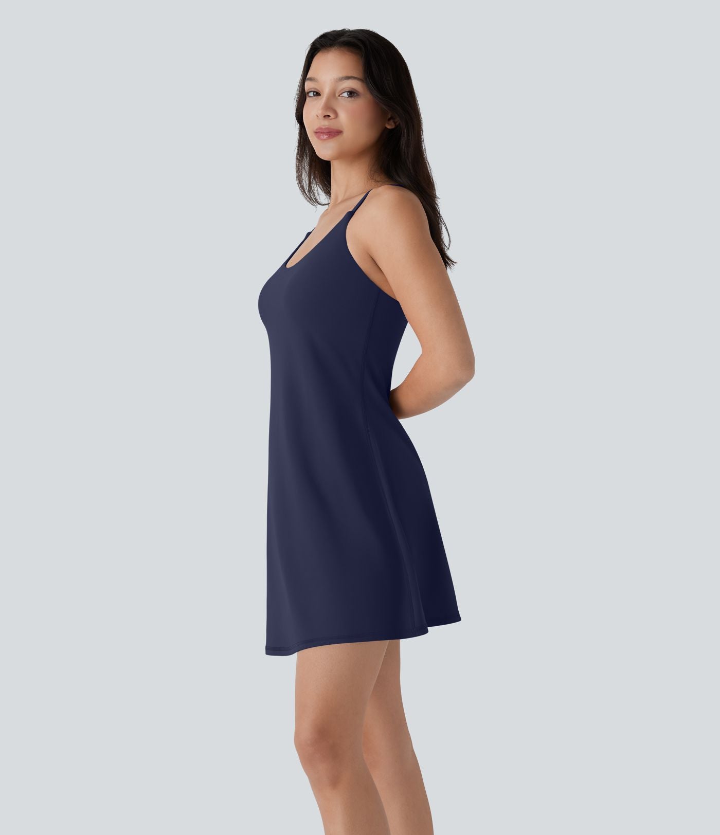 Softlyzero™ Plush Robe de danse courte dos nu avec short intégré - Version Easy Peasy