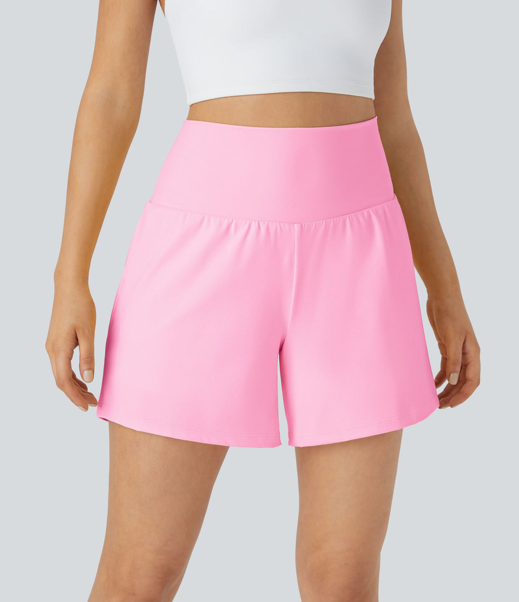 Short yoga 2-en-1 SoftlyZero™ Airy effet frais InstantCool taille très haute 12,5 cm avec poches, longueur allongée