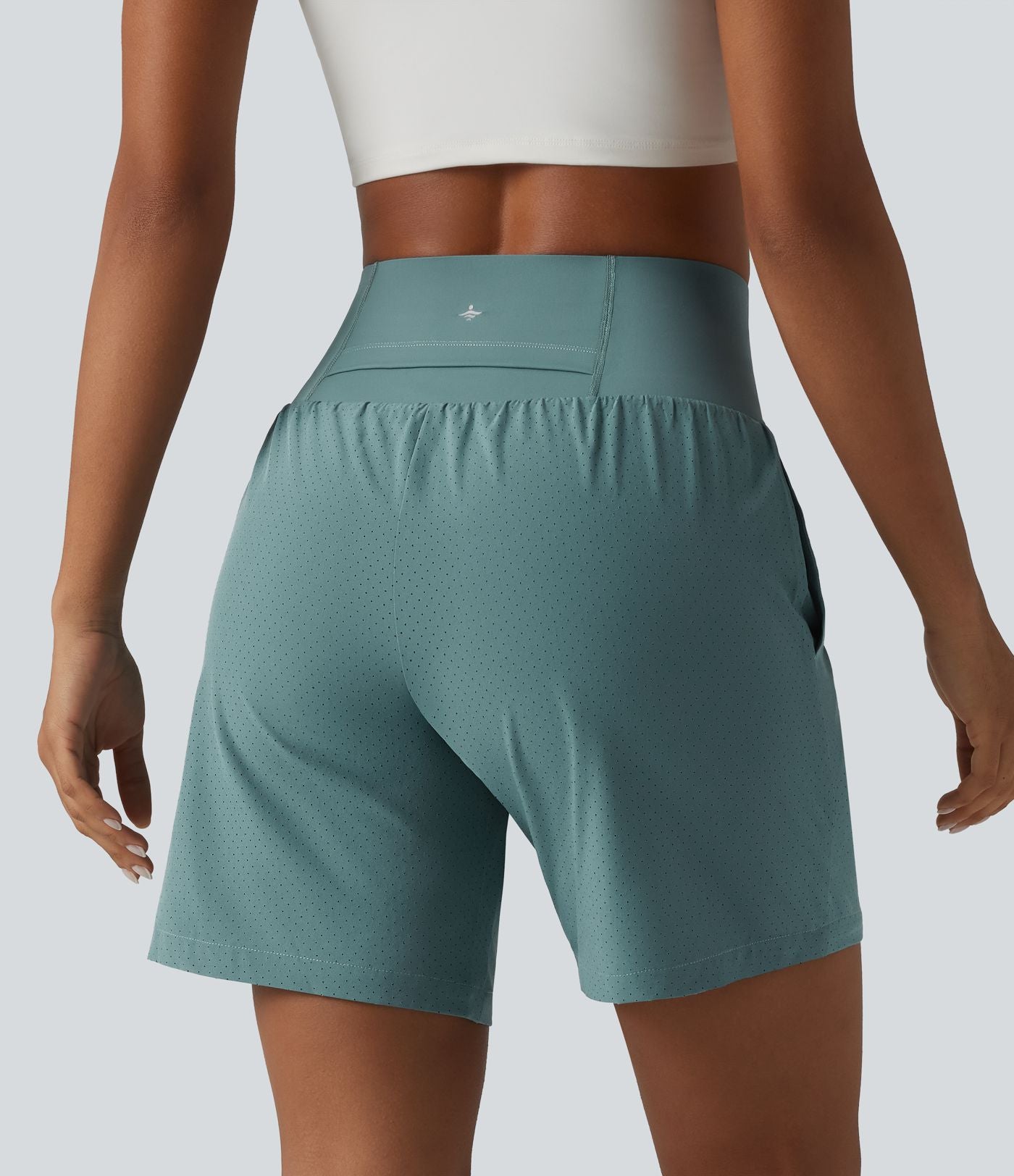 Short de yoga 2 en 1 à taille très haute, effet ventre plat, séchage rapide, 17,5 cm, avec poches