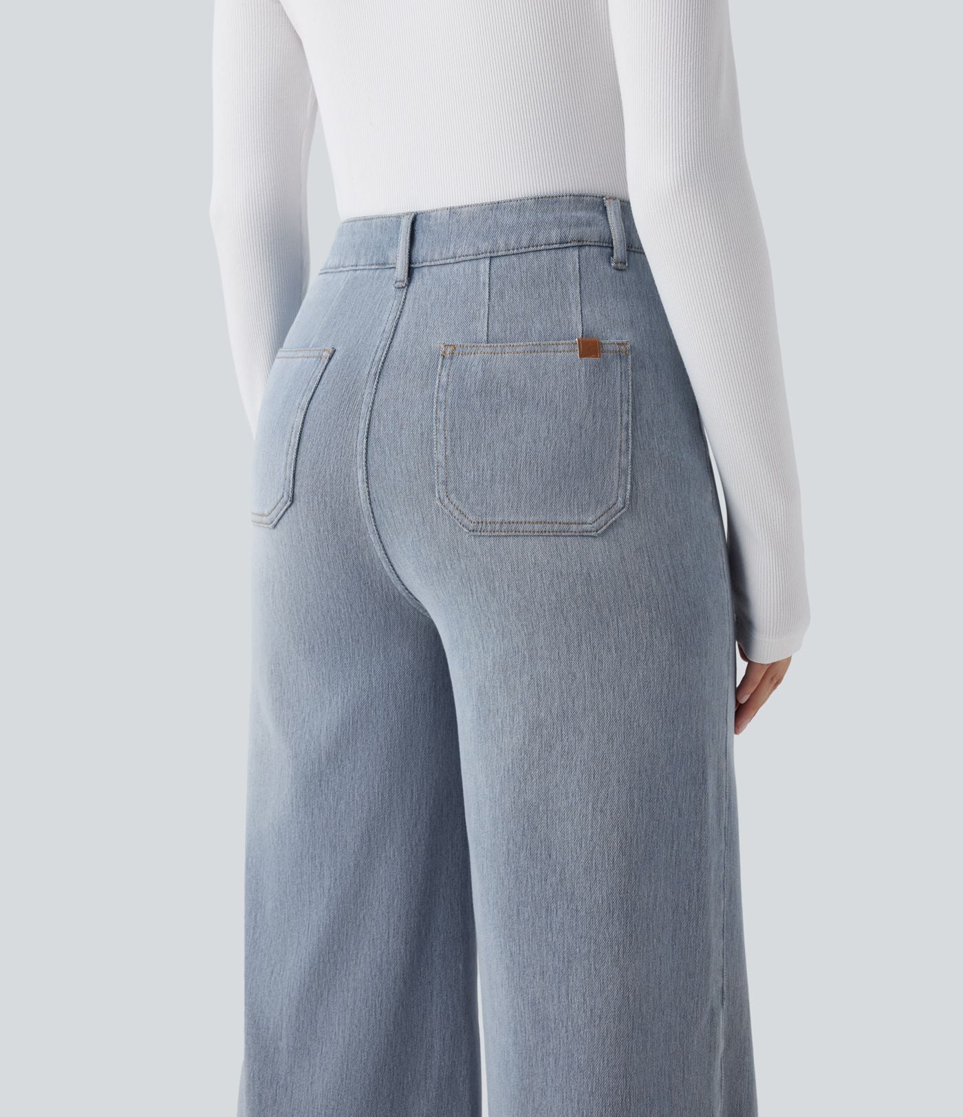 Halara Flex™ Jean large décontracté taille haute gainant avec poches