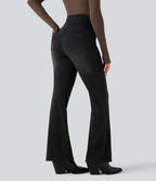 Jean évasé Halara Flex™ taille haute froncé avec poches