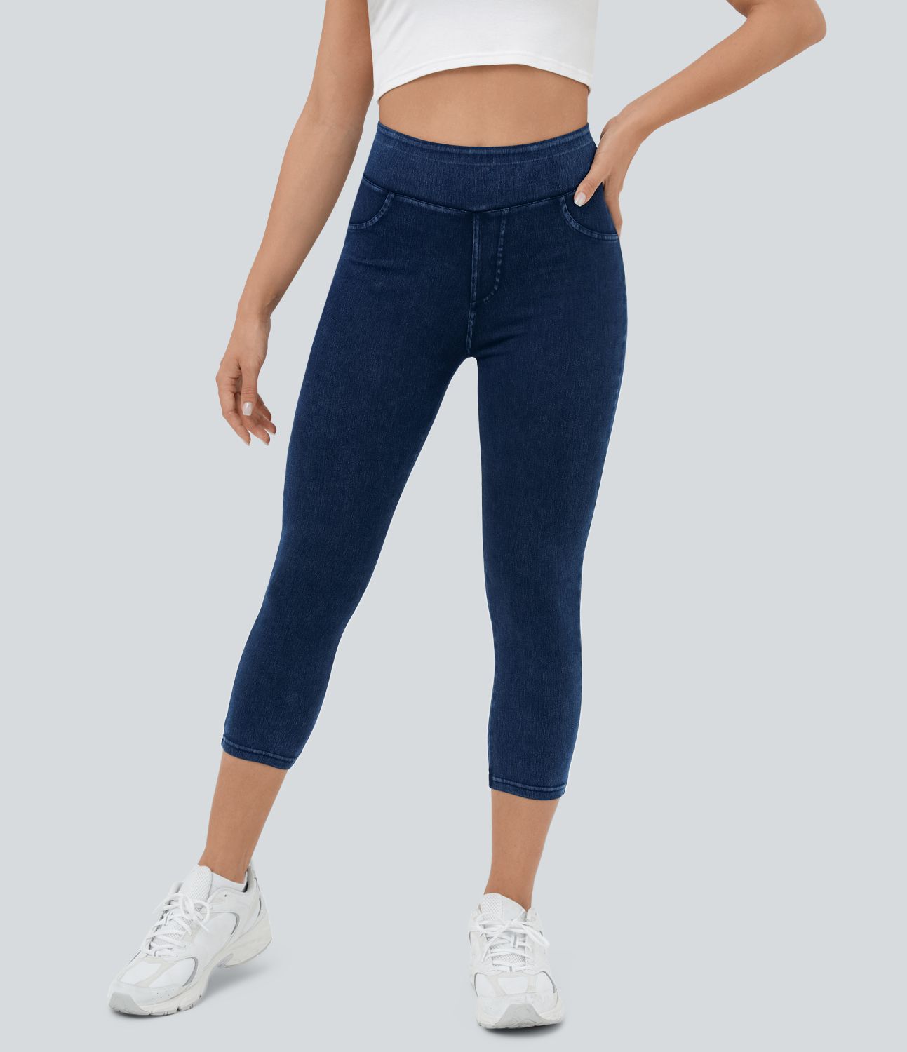 Halara Flex™ Jegging Capri Taille Haute Extensible Poche Latérale Arrière