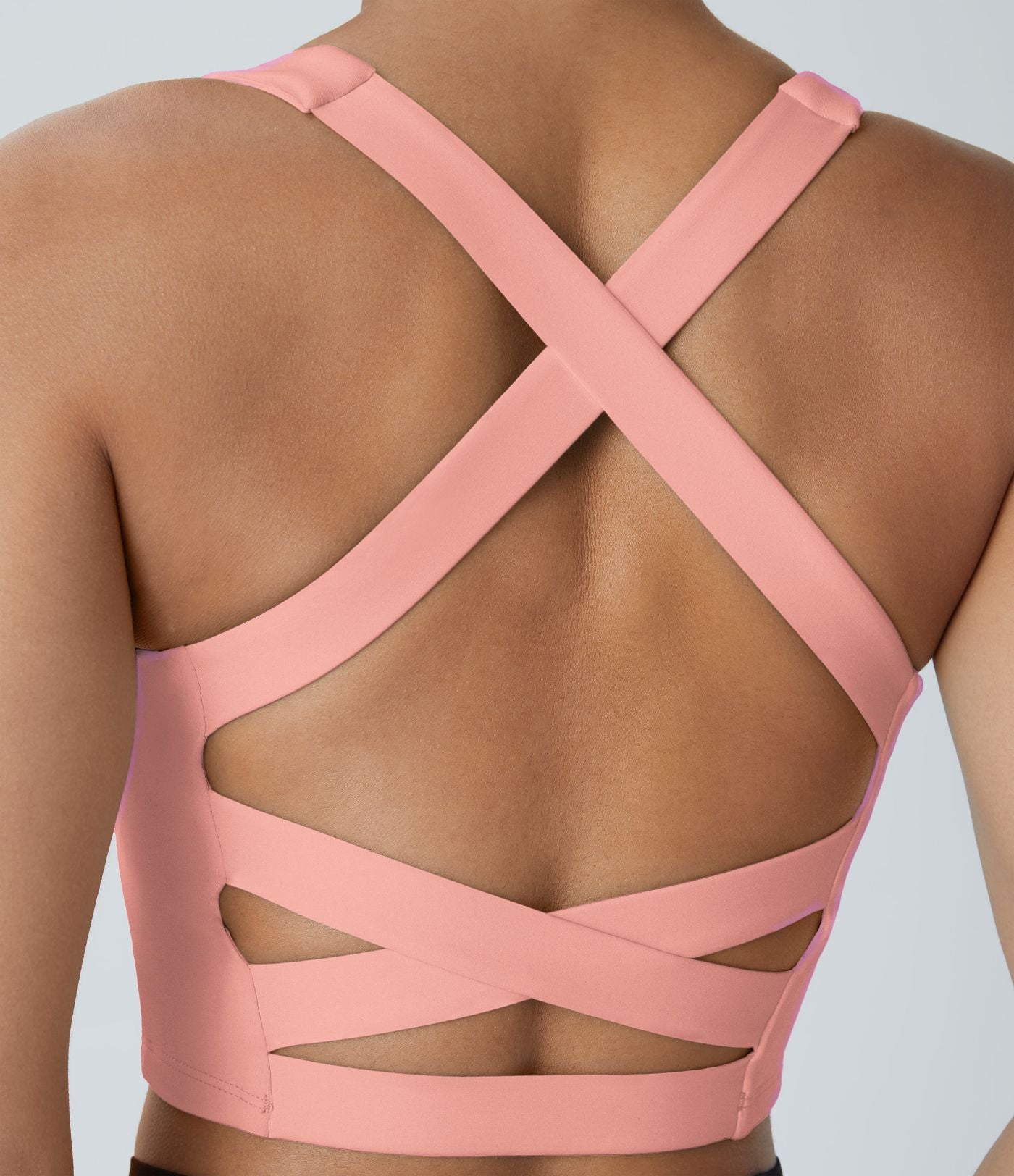 Débardeur yoga court SoftlyZero™ Airy col carré dos nu bretelles croisées effet frais InstantCool, bonnets A-C, protection solaire UPF50+
