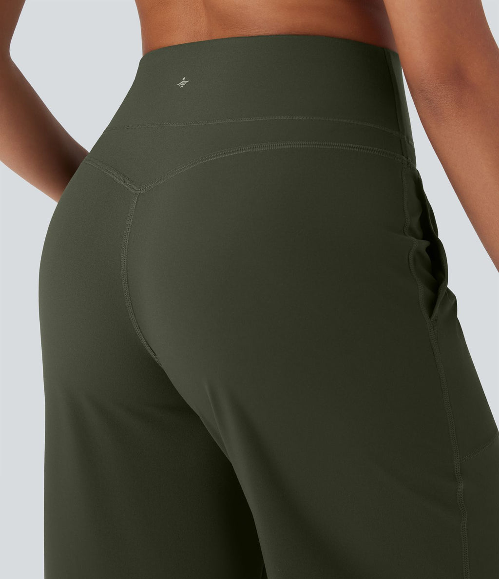 Pantalon de yoga droit gainant taille haute avec poches Halara UltraSculpt™