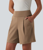 Short tailleur ample DayStretch taille haute 17,5 cm avec poches