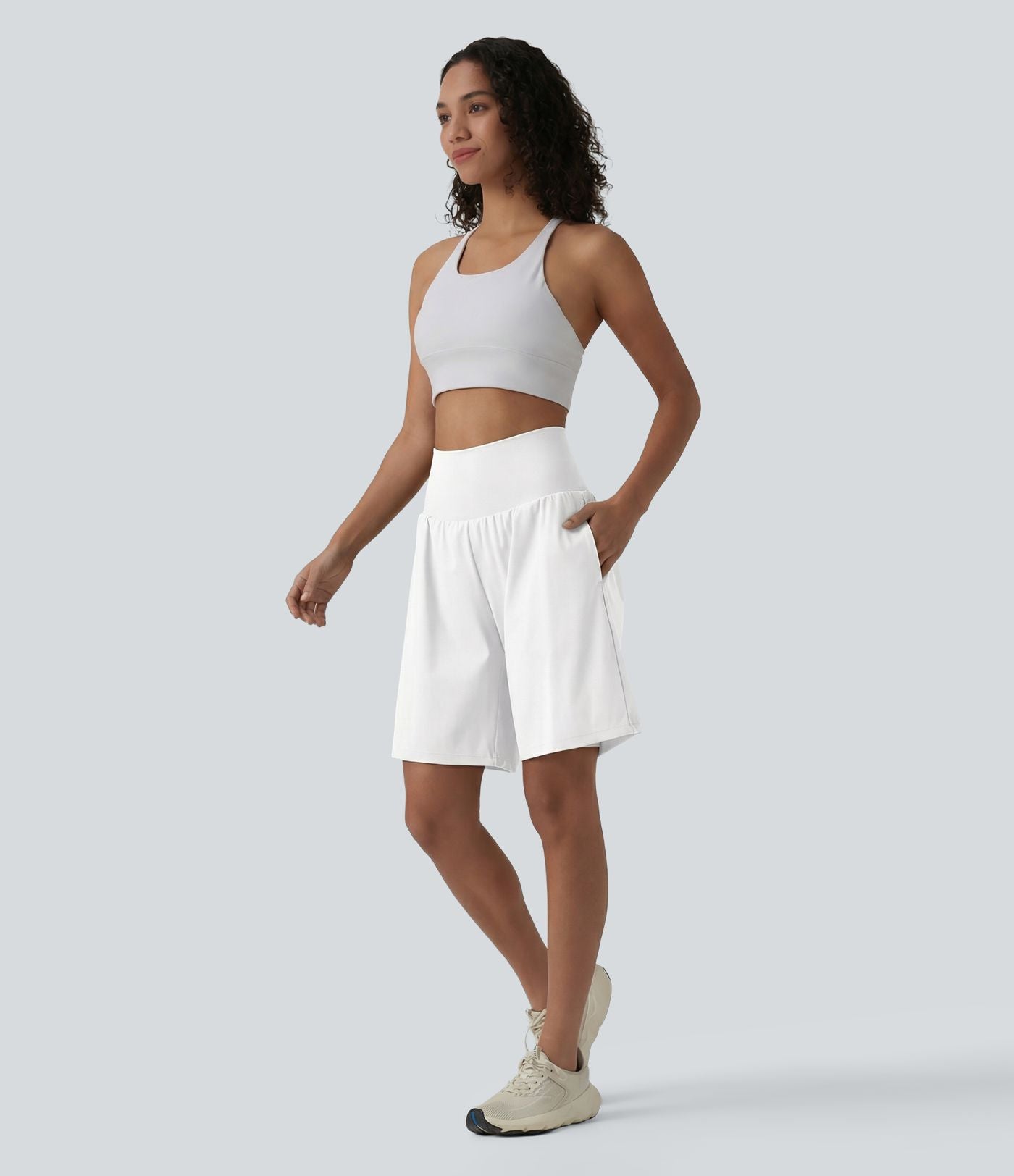 Short de yoga 2-en-1 SoftlyZero™ Airy taille très haute effet frais InstantCool 22,8 cm avec poches