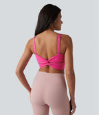 SoftlyZero™ Plush Débardeur de sport dos nu croisé et torsadé, bretelles ajustables et soutien-gorge intégré