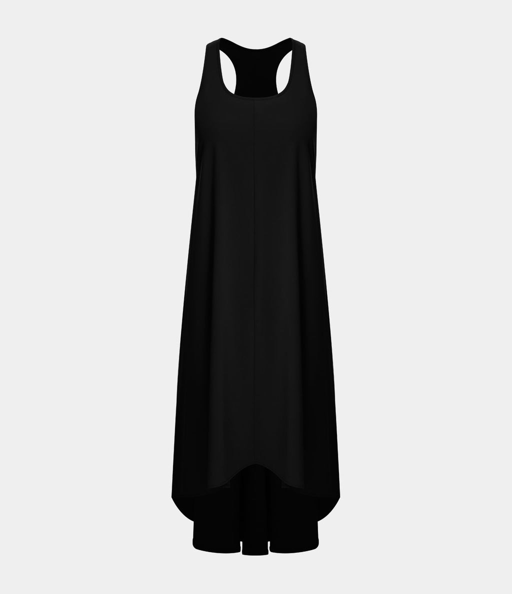Robe décontractée mi-longue Breezeful™ dos nageur poche latérale fluide asymétrique séchage rapide A-C