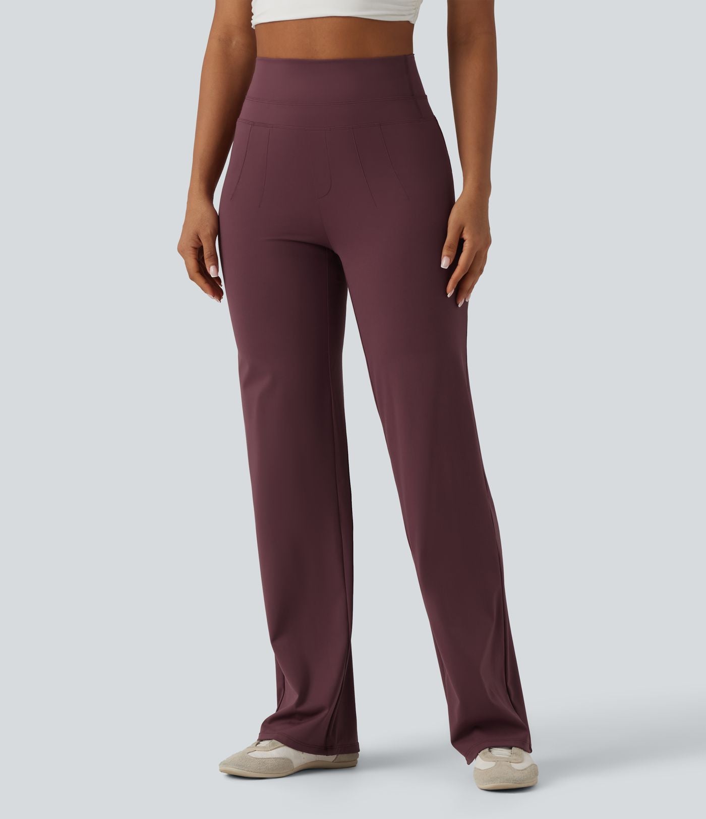Pantalon droit décontracté gainant à séchage rapide effet frais InstantCool taille haute avec poches