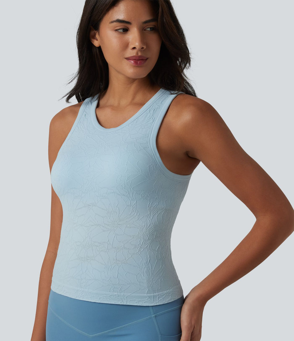 Débardeur de yoga sans couture OneForm Seamless Flow col rond avec soutien-gorge intégré
