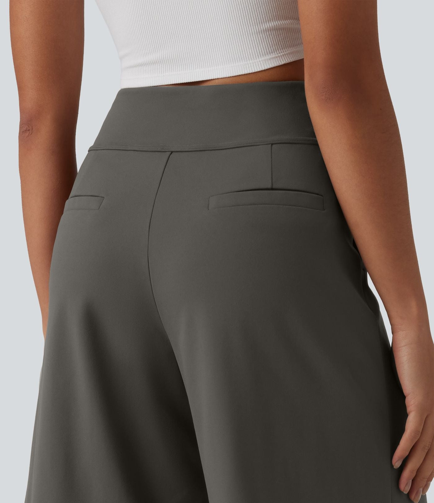 DayStretch Short tailleur bermuda plissé taille haute 25,5 cm avec poches