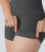 Short cycliste 7,5 cm d'entraînement gainant taille haute avec poches Halara UltraSculpt™