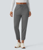 Pantalon de golf fuselé, taille mi-haute, cordon, ourlet courbé, séchage rapide, avec poches—UPF40+