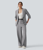 Blazer de travail col châle manches 3/4 avec poches