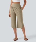 Pantalon corsaire gainant taille haute à ourlet asymétrique et séchage rapide avec poches Breezeful™