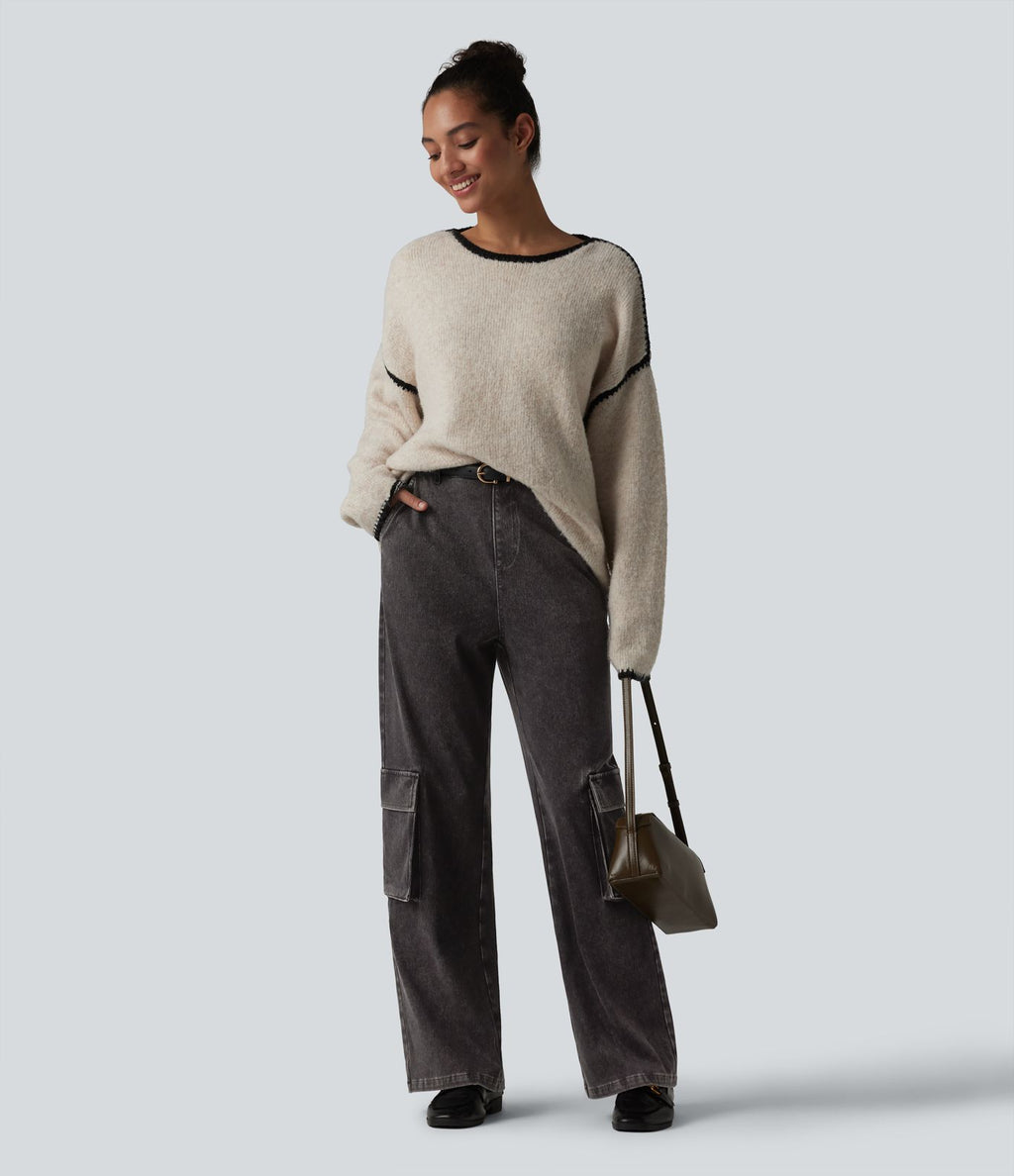 Jean bootcut cargo décontracté Halara Flex™ taille haute avec poches