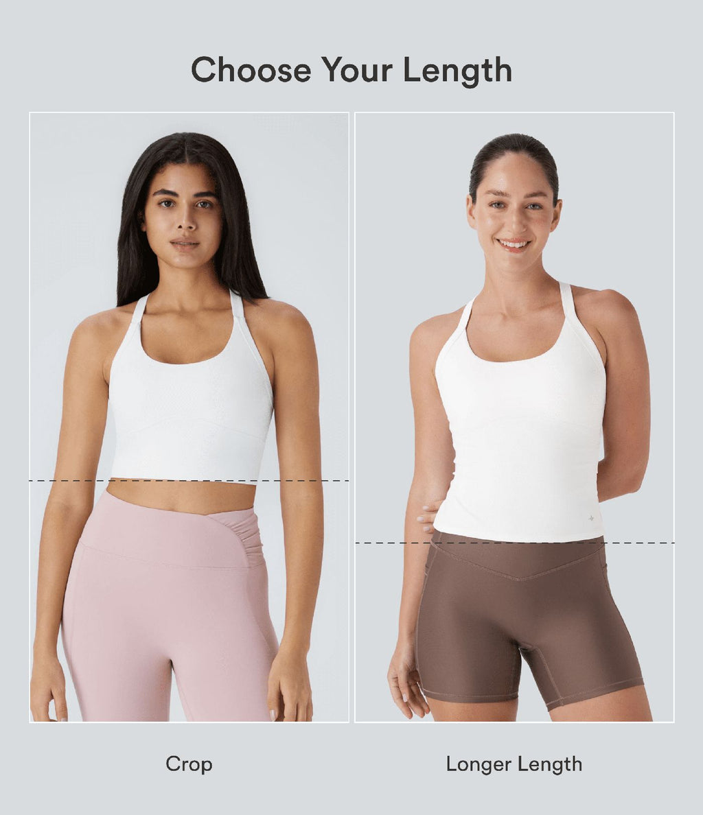 Débardeur yoga court SoftlyZero™ Plush à découpes A-C