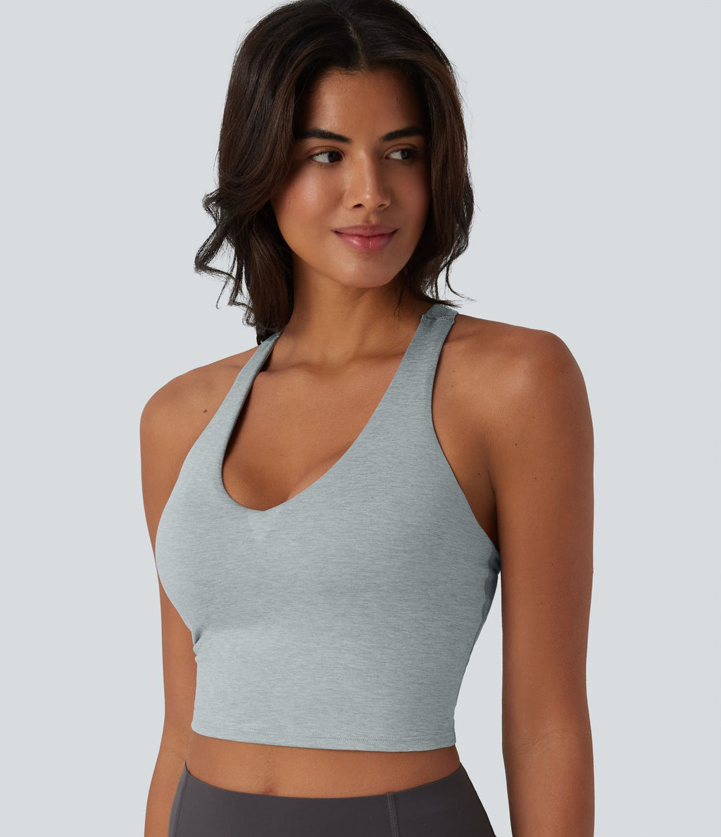 Haut de sport yoga court dos nageur