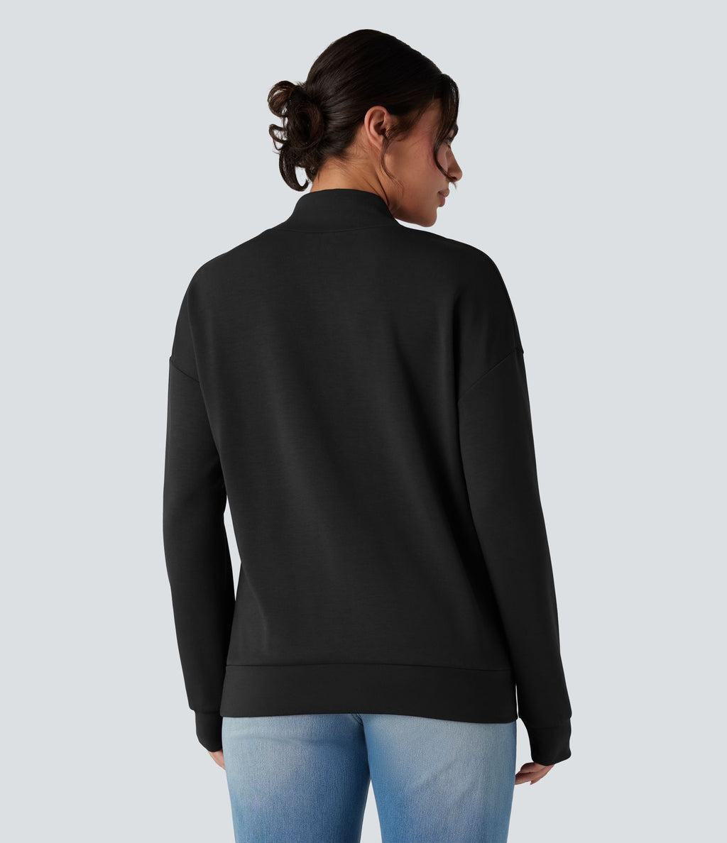 Sweat-shirt décontracté SpacerTek™ col bénitier et manches longues