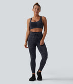 Legging de yoga Halara UltraSculpt™ taille haute avec cordon de serrage imprimé zèbre avec poches