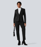 Blazer de travail ajusté col cranté infroissable à manches longues Halara Flex™ Suit avec poches