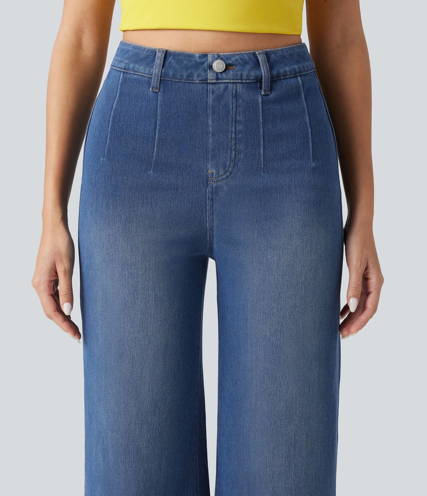 Jean large décontracté Halara Flex™ Curvy taille haute gainant avec poches