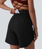 Breezeful™ Short running 2-en-1 séchage rapide taille haute à ourlet arrondi 17,5 cm avec poches