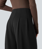 Pantalon tailleur SpacerTek™ taille super haute, jambe large croisée