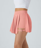 Breezeful™ Mini Jupe Soirée Plissée 2 en 1 Taille Haute Poche Latérale Boucle Réglable Séchage Rapide