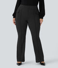 Pantalon cargo évasé taille haute grande taille avec poches à rabat latérales