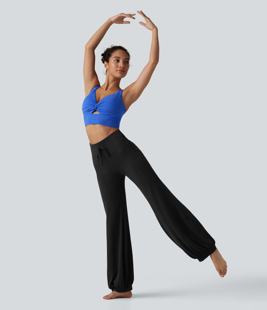 Pantalon de danse SoftlyZero™ taille haute à cordon de serrage et poches - Protection solaire UPF50+