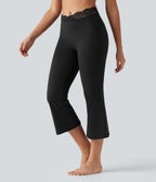 Legging de yoga flare Halara UltraSculpt™ longueur mollet avec dentelle contrastée et poches